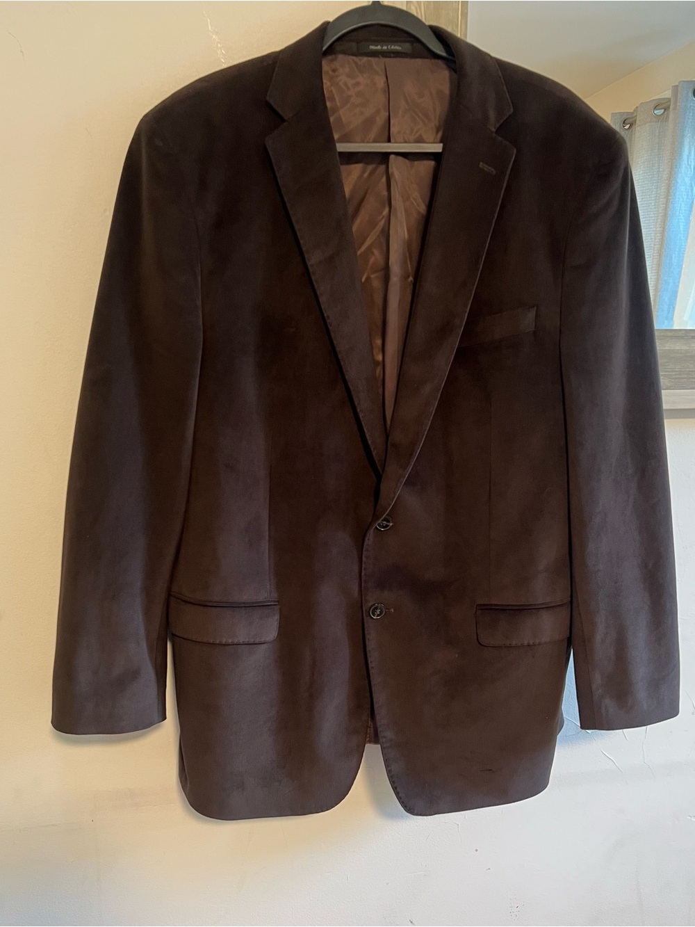 Calvin Klein Dark Brown Velvet Sport Coat